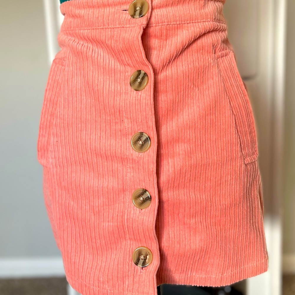 Pink corduroy skirt